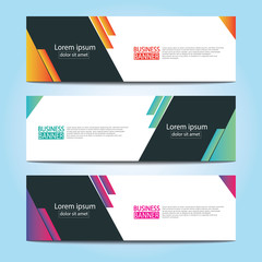 Vector abstract design web banner template. Web Design Elements - Header Design. Abstract geometric web banner template on grey background.Modern banner.