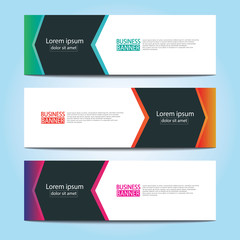 Vector abstract design web banner template. Web Design Elements - Header Design. Abstract geometric web banner template on grey background.Modern banner.