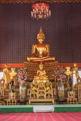 principle Buddha image of the second grade royal monastery, Wat Klangworrawiharn, Samut Prakan province, Thailand 