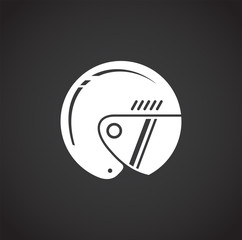 Motorcycle helmet icon on background for graphic and web design. Creative illustration concept symbol for web or mobile app