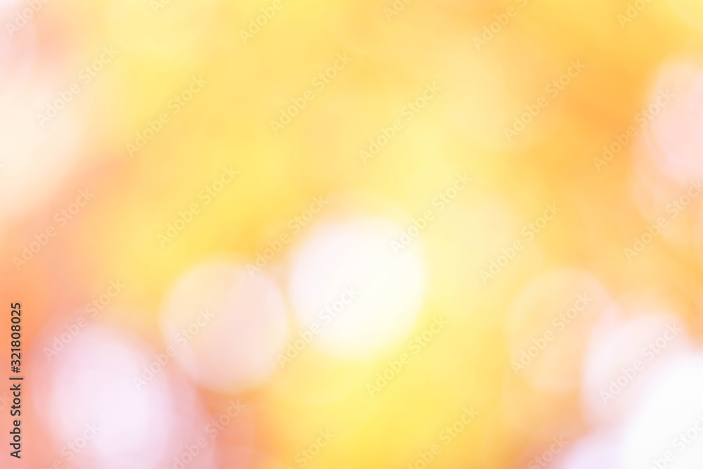 Poster yellow and orange color abstract bacground withe blurred defocus bokeh light for template