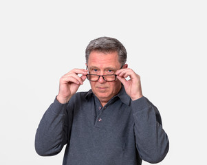 portrait of  critical looking mature man