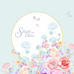 Set of card with flower rose, leaves. Wedding ornament concept. Floral poster, invite. Decorative greeting card or invitation design background
