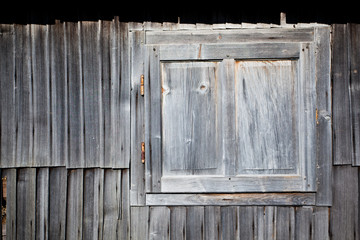 Wooden door with closed window