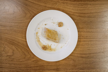 Restaurant cakes top view