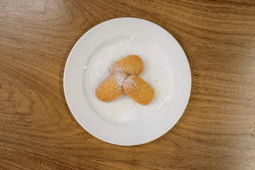 Restaurant cakes top view