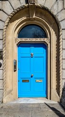 Fototapeta na wymiar Porta azzurra blu stile classico
