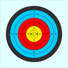 Archery target for printing. Vector.