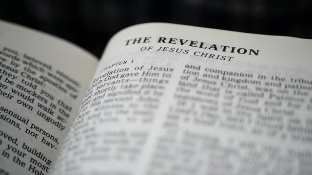 bible revelation book close up