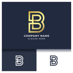 letter B monogram logo design