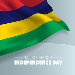 Mauritius independence day greeting card, banner, vector illustration