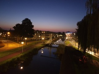 sunrise over the ring canal Zuidplaspolder in Nieuwerkerk aan den IJssel in the Netherlands