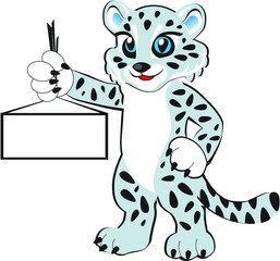 Fototapeta na wymiar Snow leopard. Illustration of animal character