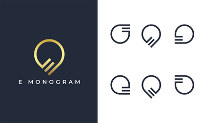 E monogram logo design