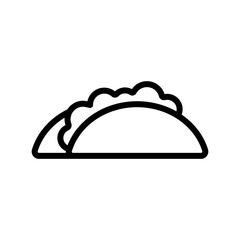 Taco icon vector. Thin line sign. Isolated contour symbol illustration
