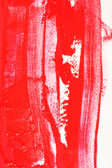 Red cosmetics for a woman. A sample on a white background.