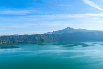 View of Lake Albano from the town of Castel Gandolfo, Italy