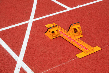 starting frame on the plastic runway