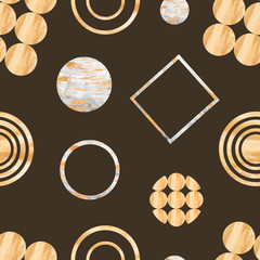 Abstract watercolor seamless pattern with hand painted geometric shapes. Trendy modern art digital paper. Contemporary art. scrapbooking design, wallpaper, backdrop, wrapping paper, textile print.