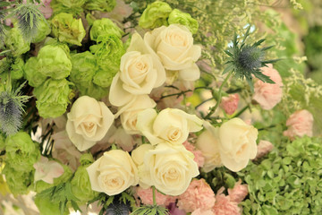 bouquet of white roses