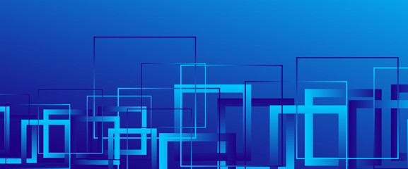 Abstract background with simple square or rectangle geometrical shapes. Geometric template with fluid gradients. Line design, technology concept. Vector Illustration For Wallpaper, Banner Background