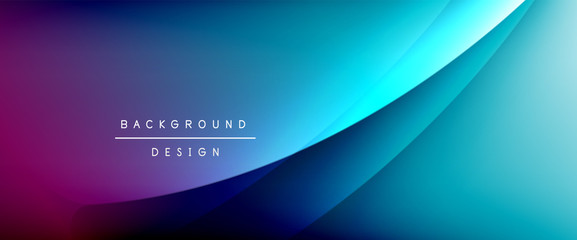 Fototapeta premium Wave liquid style lines with shadows and light on gradient background. Trendy simple fluid color gradient abstract background with dynamic straight shadow line effect