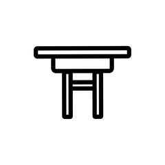 table icon vector. Thin line sign. Isolated contour symbol illustration