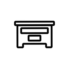 Fototapeta premium table icon vector. Thin line sign. Isolated contour symbol illustration