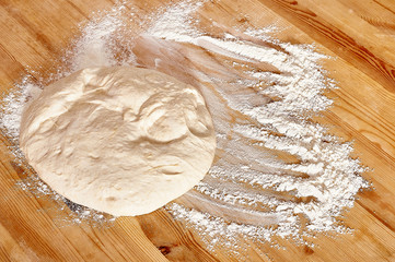 Crusty Homemade Ciabatta Bread.the process of making ciabatta at home. selective focus.
