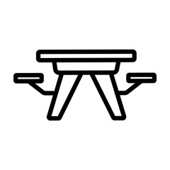 table icon vector. Thin line sign. Isolated contour symbol illustration