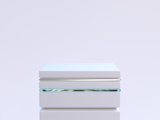 white scene minimal abstract blank podium 3d rendering