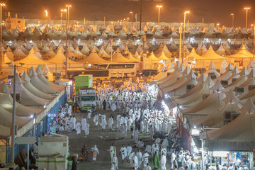 Hajj Pilgrims performing hajj in Mina
