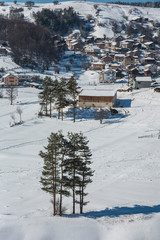 Grashevo village in Rhodope mountains, Bulgaria at winter