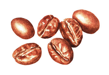 Coffee beans, watercolor (3)