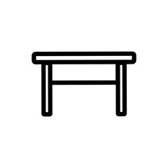 table icon vector. Thin line sign. Isolated contour symbol illustration
