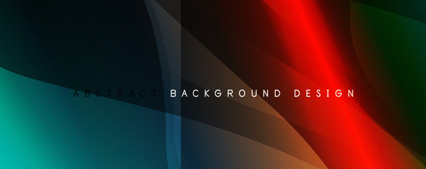 Wave liquid style lines with shadows and light on gradient background