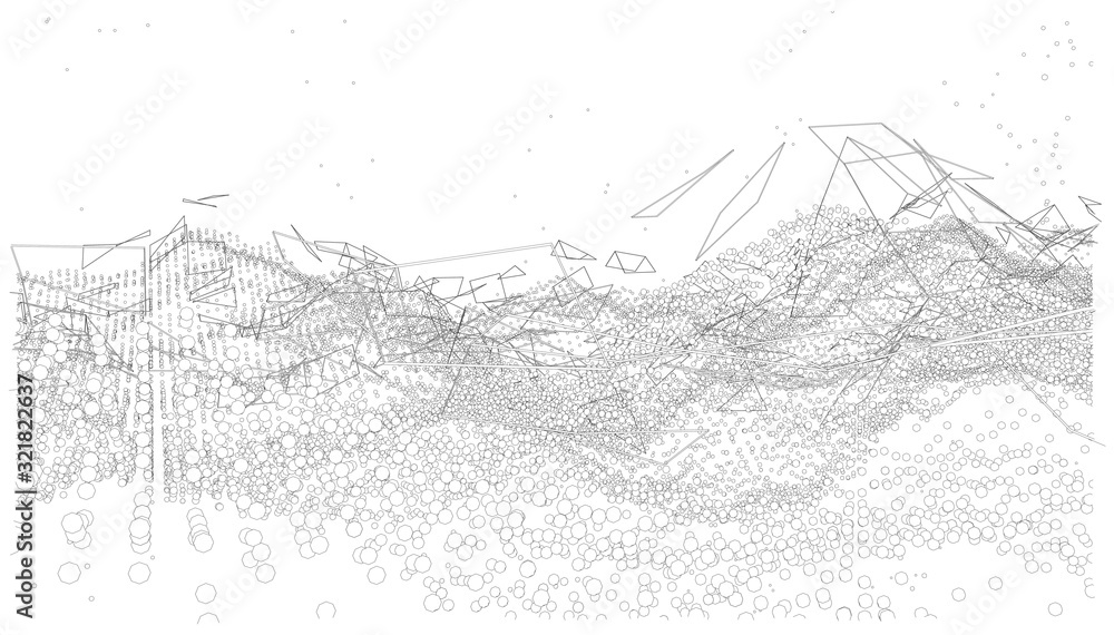Poster vector background consisting of dots and lines