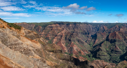 Waimea Canyon, also known as the Grand Canyon of the Pacific, is a large canyon, located on the western side of Kauaʻi in the Hawaiian Islands of the United States.
