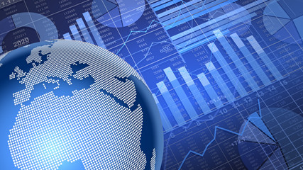 ビジネスチャートと地球（ヨーロッパ,アフリカ） © yoshitaka