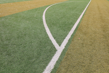 Fototapeta premium white curve on the green plastic playground