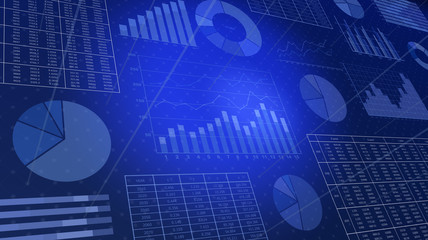 円グラフや棒グラフなどのビジネス資料