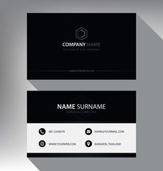 business model name card modern black white