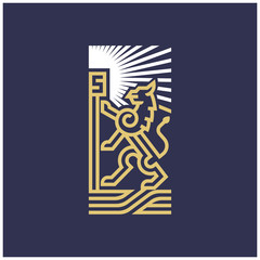 LIne art Lion logo design