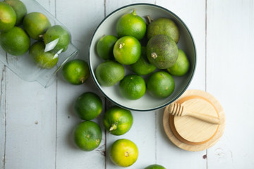 Group of green lime. Lime is a kind of fruit.