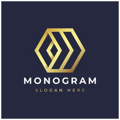 abstract D monogram logo design