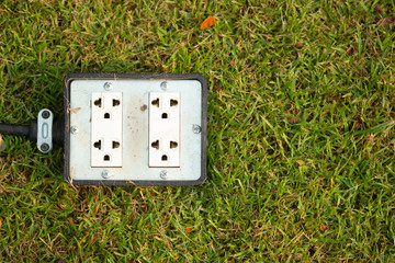 Electric plug socket in the garden
