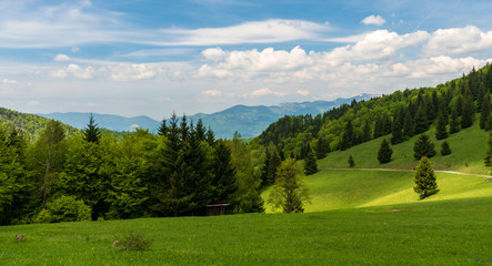 Fototapeta na wymiar sedlo Prislop saddle in Velka Fatra mountains in Slovakia