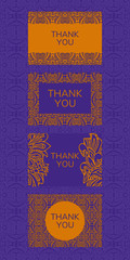 4 vector thank you cards 6,25x4,5 in and unlimited vector background in one style
