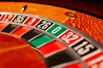 casino roulette numbers, zero, close up, wooden,gambling, fortune games, prize winning