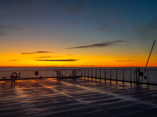 Fototapeta na wymiar Golden sunrise over the Baltic sea